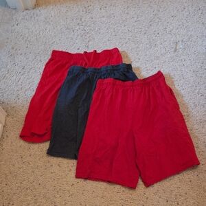 Athletic Works Black and Red Performance Shorts, Bundle of 3 $20